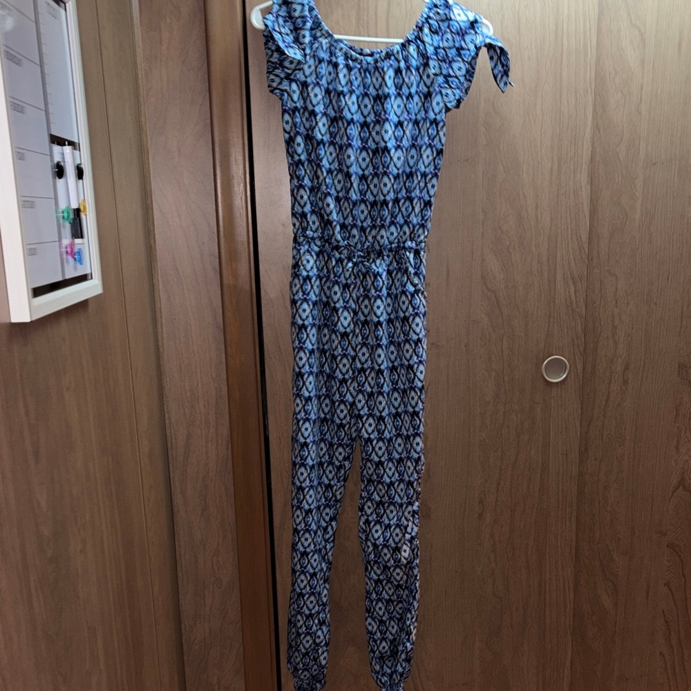 Elegant Blue Geometric Jumpsuit